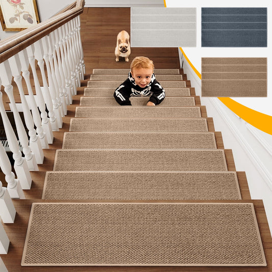 Product photo: Non-Slip Carpet Stair Treads 8 x 30 in, Pattern 6 Gray