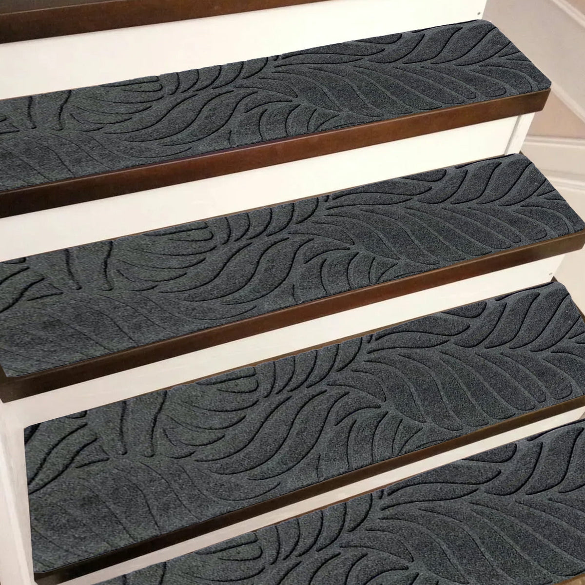 Stair Treads for Wooden Steps, Soft Stair Treads, 8 x 30 Inch Reusable Carpet Stair Treads, Washable Stair Runners for Wooden Steps Non Slip Stair Rugs #7_Brown
