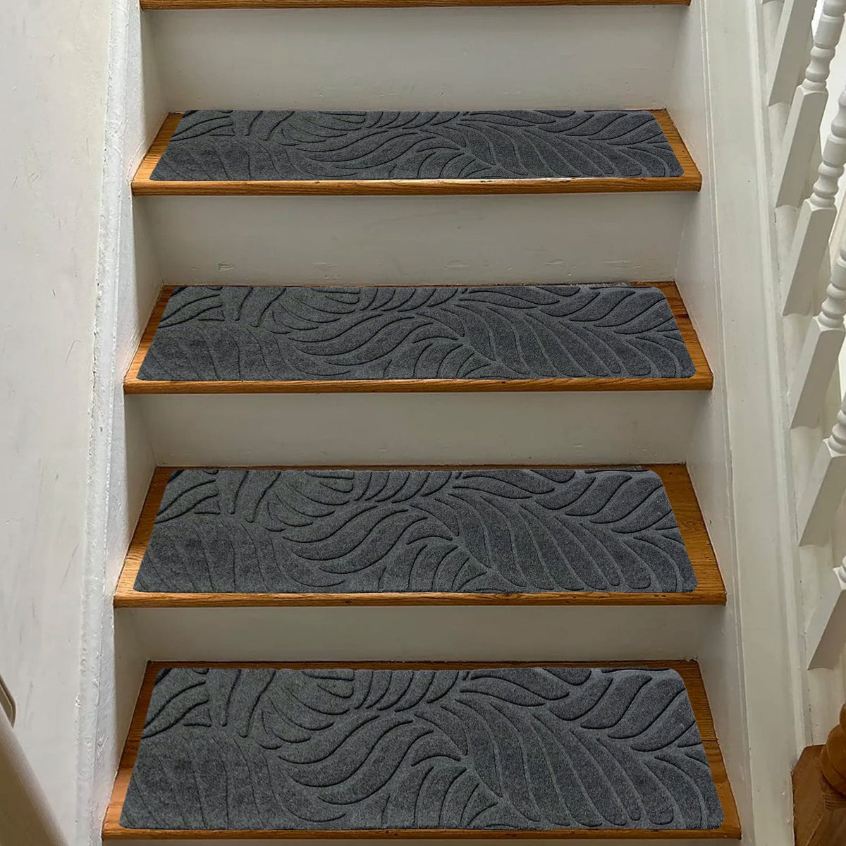 Stair Treads for Wooden Steps, Soft Stair Treads, 8 x 30 Inch Reusable Carpet Stair Treads, Washable Stair Runners for Wooden Steps Non Slip Stair Rugs #8_Beige
