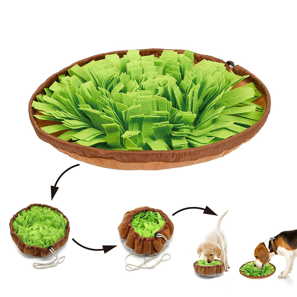 Dogs Feeding Mat,Dog Mat Slow Feeding Bowl Dog Anti-Slip Nose Work Spliced Training Mat Encourages Natural Foraging Skills