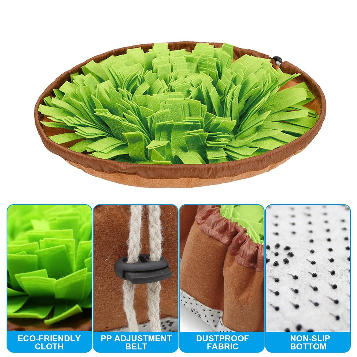 Dogs Feeding Mat,Dog Mat Slow Feeding Bowl Dog Anti-Slip Nose Work Spliced Training Mat Encourages Natural Foraging Skills