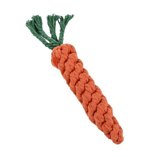 Product photo: Dog Teeth Cleaning Toy Cotton Rope Carrot Shaped Pet Chewing Anti Bite Grinding Carrot Set Teeth Cleaning