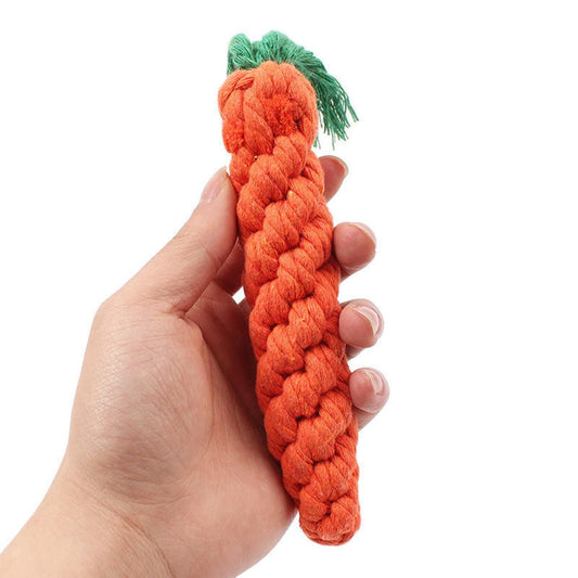 Additional product view: Dog Teeth Cleaning Toy Cotton Rope Carrot Shaped Pet Chewing Anti Bite Grinding Carrot Set Teeth Cleaning Anti