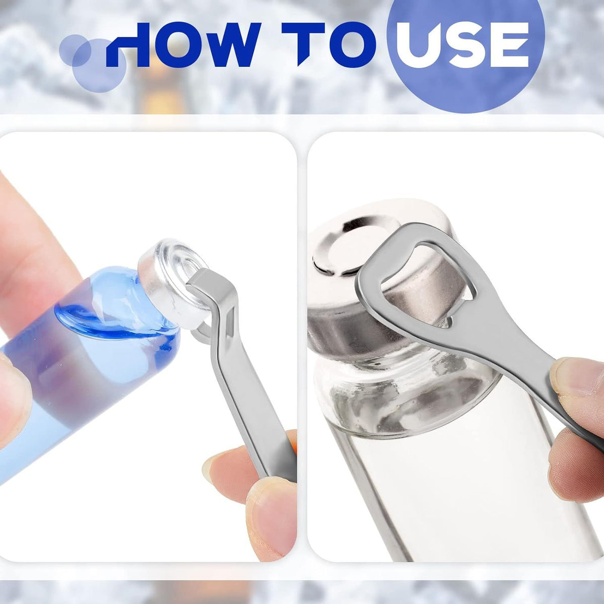 2 Pcs Vial Decapper for Flip Vial Cap Stainless Steel Remover Oral Liquid Pharmacy Seal Opener Crimped Vial Cap Opener Bottle