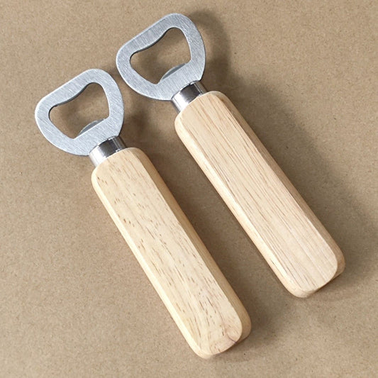 2 Pcs Wooden Handle Bottle Openers,Alloy Bottle Opener are Wldely Used for Party, Daily Life, Travel and Good Gifts for Festivals
