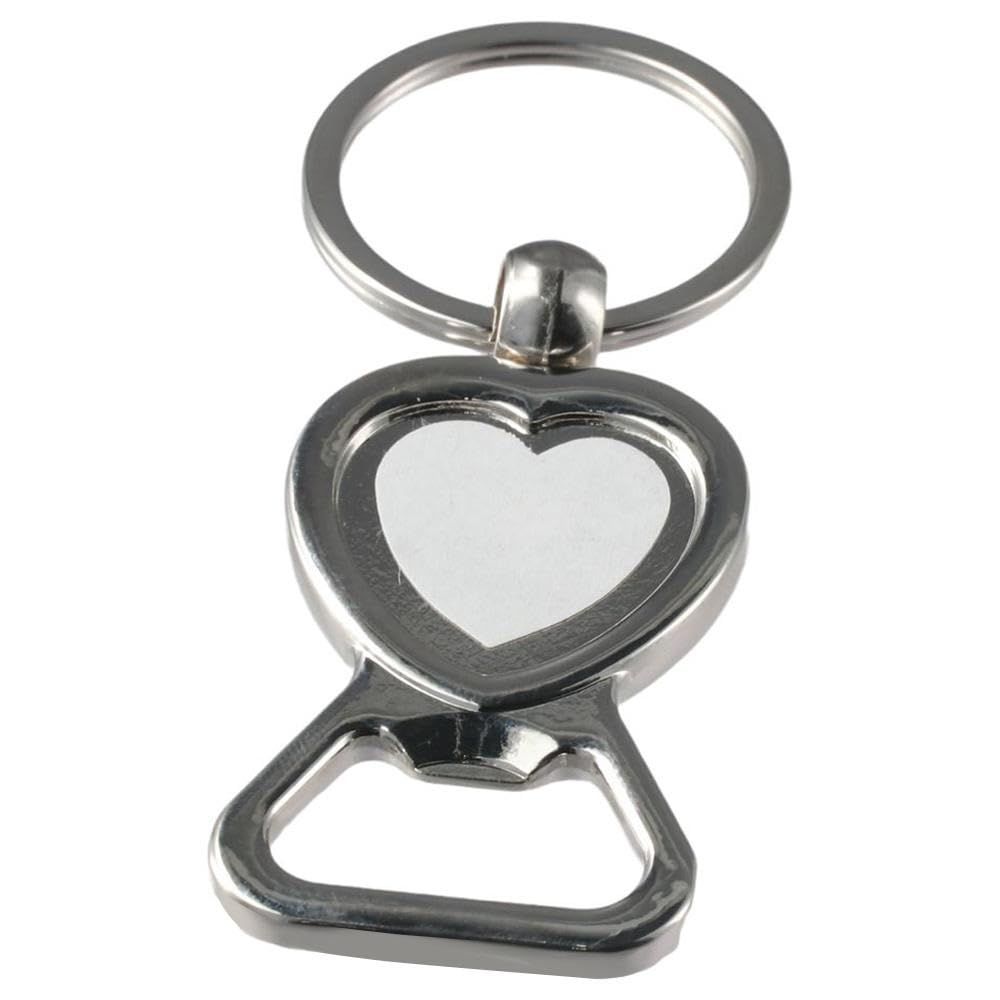 Metal Bottle Opener Portable Heart-Shaped Bottle Opener Sliver Keychain that can also be carried around  opener.