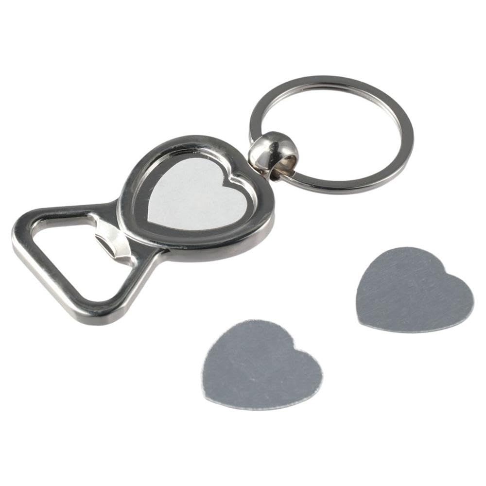 Metal Bottle Opener Portable Heart-Shaped Bottle Opener Sliver Keychain that can also be carried around  opener.