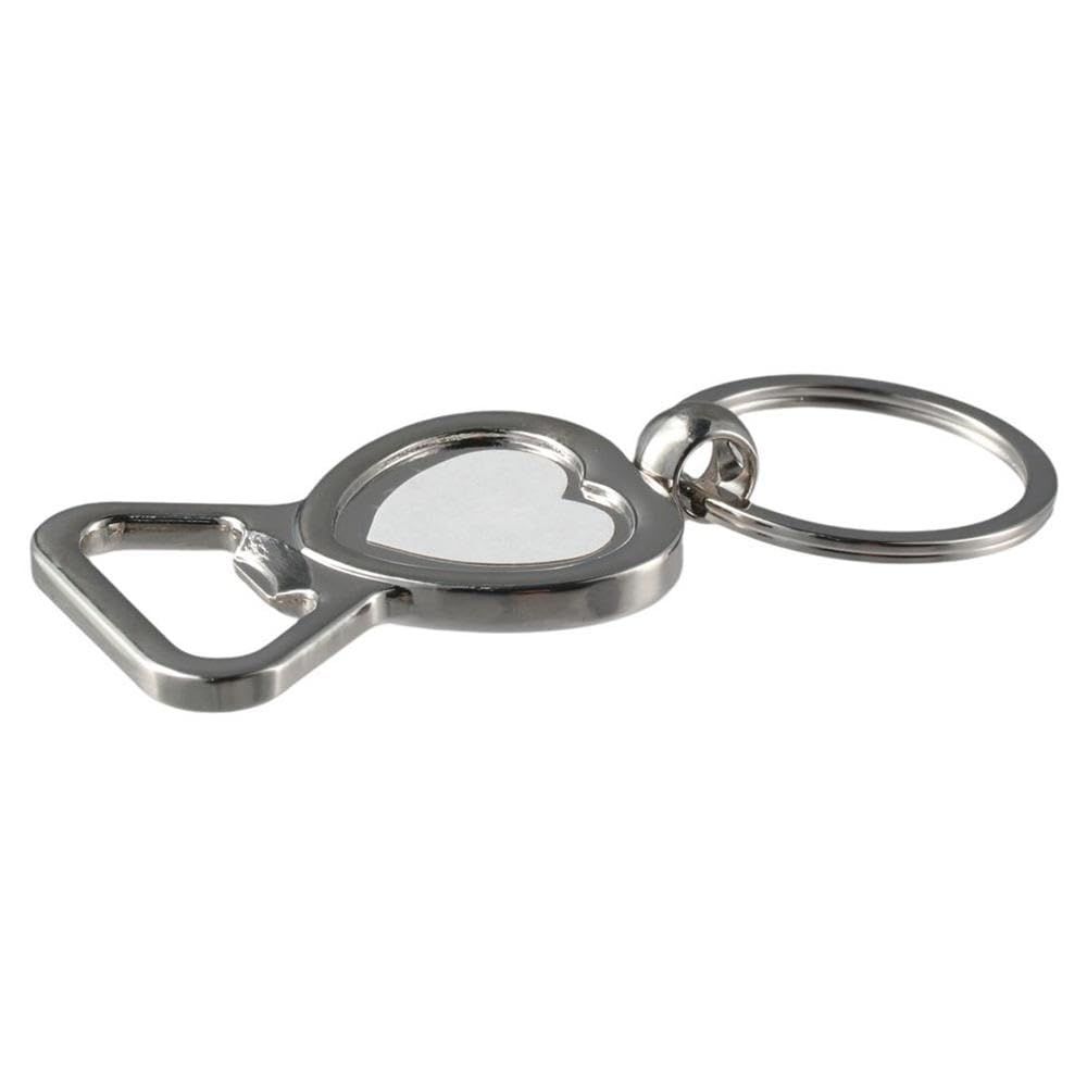 Metal Bottle Opener Portable Heart-Shaped Bottle Opener Sliver Keychain that can also be carried around  opener.