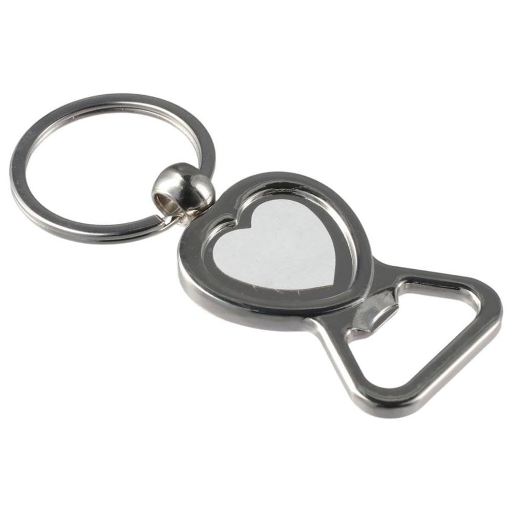 Metal Bottle Opener Portable Heart-Shaped Bottle Opener Sliver Keychain that can also be carried around  opener.