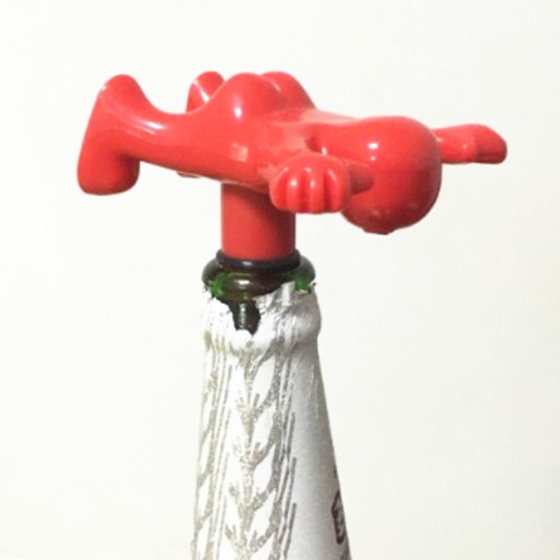 3 Pcs Funny Happy Red Man Wine Stopper Novelty Beer Corkscrew & Bottle Opener Novelty Bottle Stopper （3pcs）