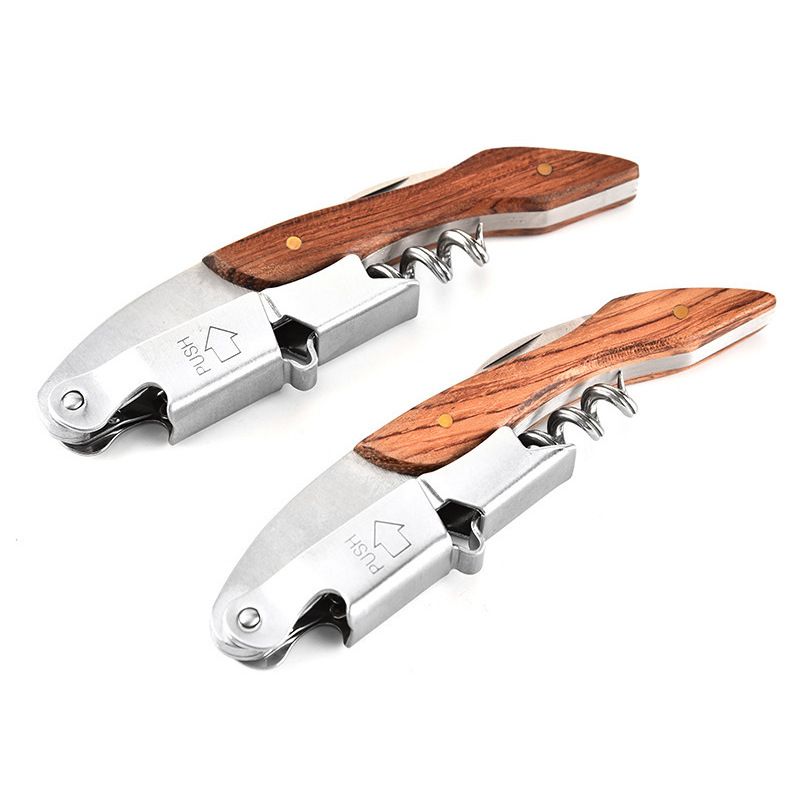 Corkscrew Wine Opener in a Gift Box. Bartender Corkscrew for Wine Bottles. Wine Key with Foil Cutter & Cap Remover. （2pcs）