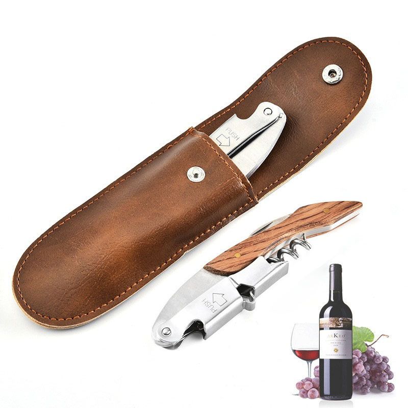 Corkscrew Wine Opener in a Gift Box. Bartender Corkscrew for Wine Bottles. Wine Key with Foil Cutter & Cap Remover. （2pcs）