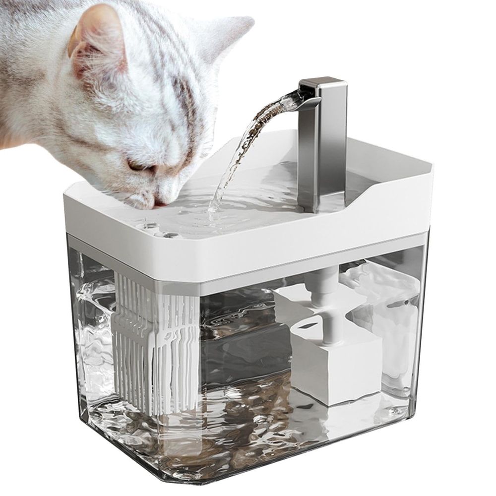 Cat Water Fountain 1500ml Large Capacity Silent Circulating Smart Automatic Dispenser Easy Clean 360° Drinking for Cats Small Dogs Pets Home