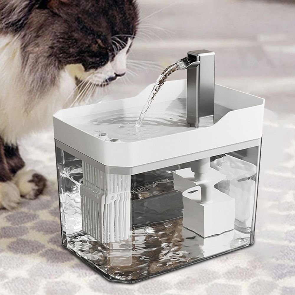 Cat Water Fountain 1500ml Large Capacity Silent Circulating Smart Automatic Dispenser Easy Clean 360° Drinking for Cats Small Dogs Pets Home
