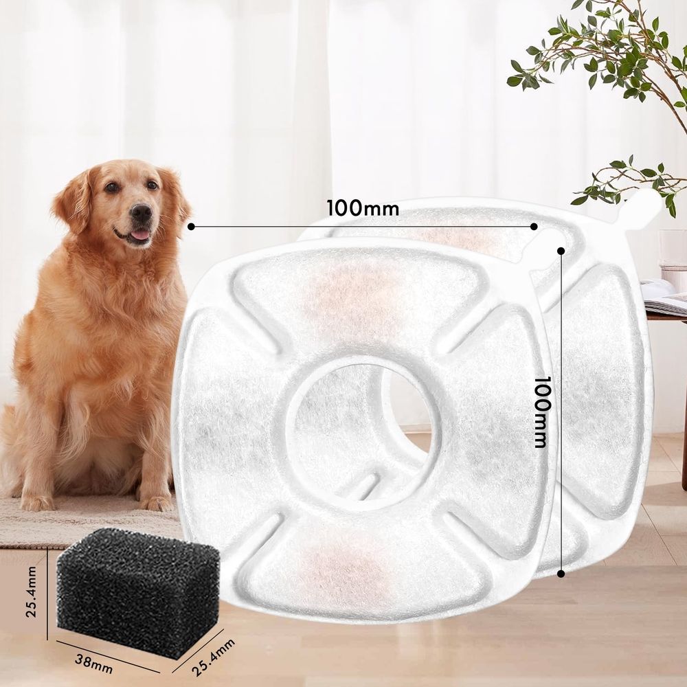 48 replacement pet water dispenser filters, compatible with 67 oz, 95 oz, 135 oz cat water dispensers