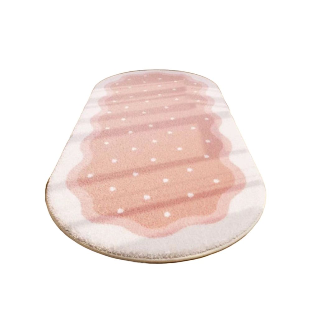 Fluffy Velvet Rugs for Bedroom, Bedside Shaggy Area Rugs, Small Oval Runner Carpet for Living Room Modern Home Decor, 16" x 32", Pink