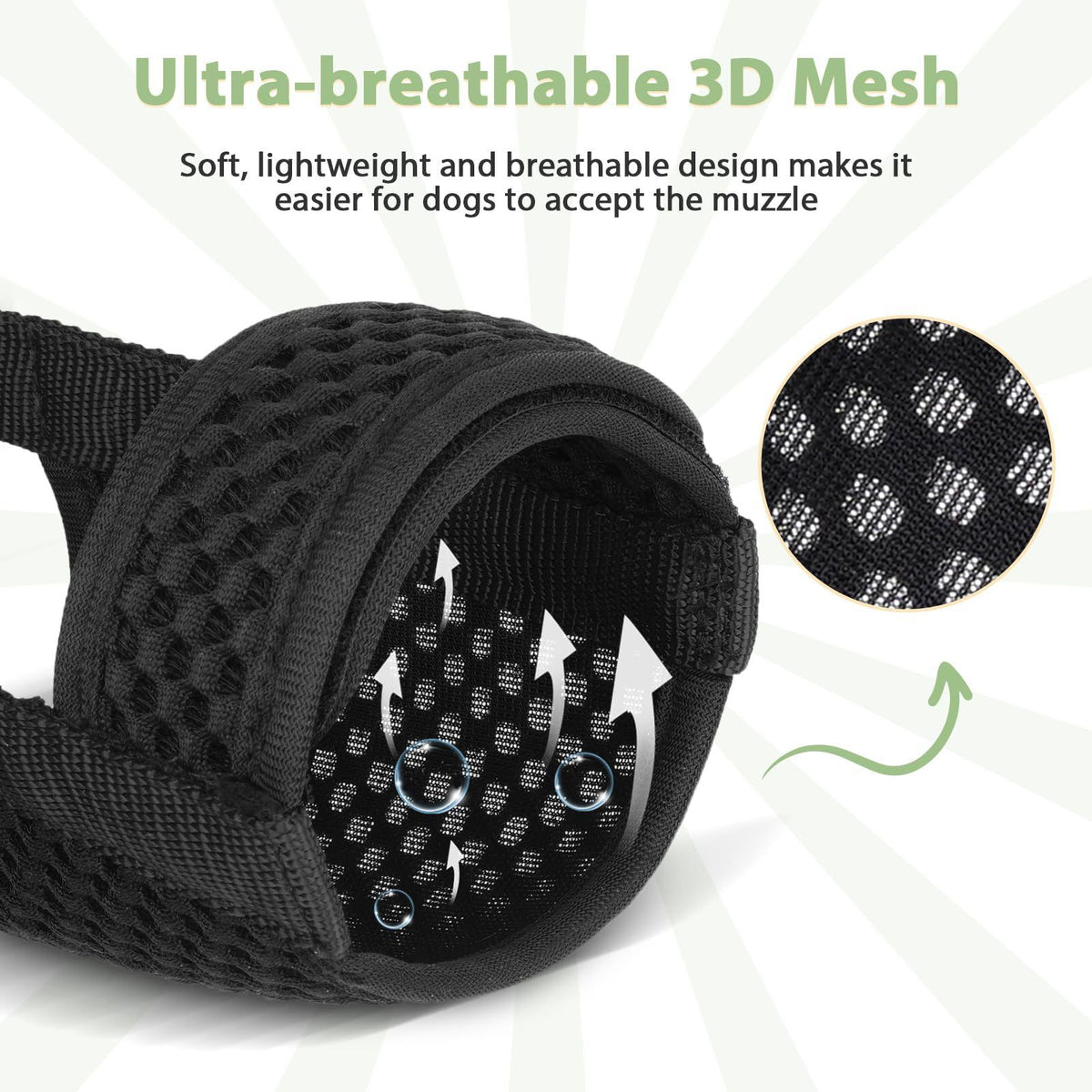 Dog mouth cover, used for chewing beauty, breathable, adjustable, allowing for large sips of water （black L）