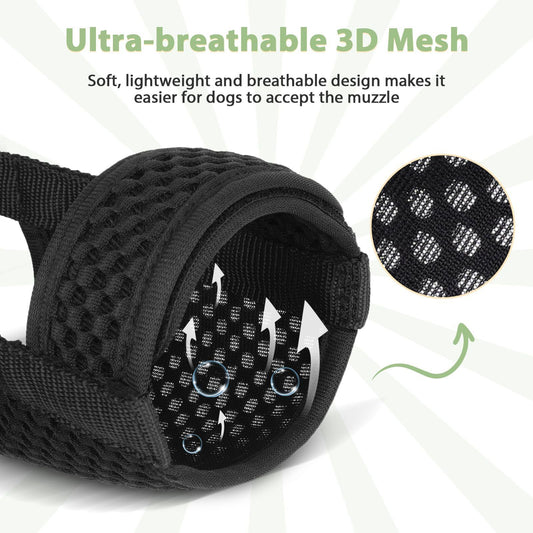 Additional product view: Dog mouth cover, used for chewing beauty, breathable, adjustable, allowing for large sips of water （black L）