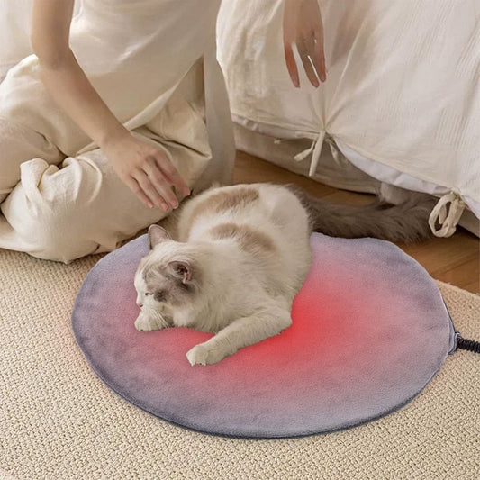 Additional product view: Pet Heating Pad for Cats & Dogs Indoor Outdoor, Waterproof Warm Round Pet Sleeping Mat, Adjustable