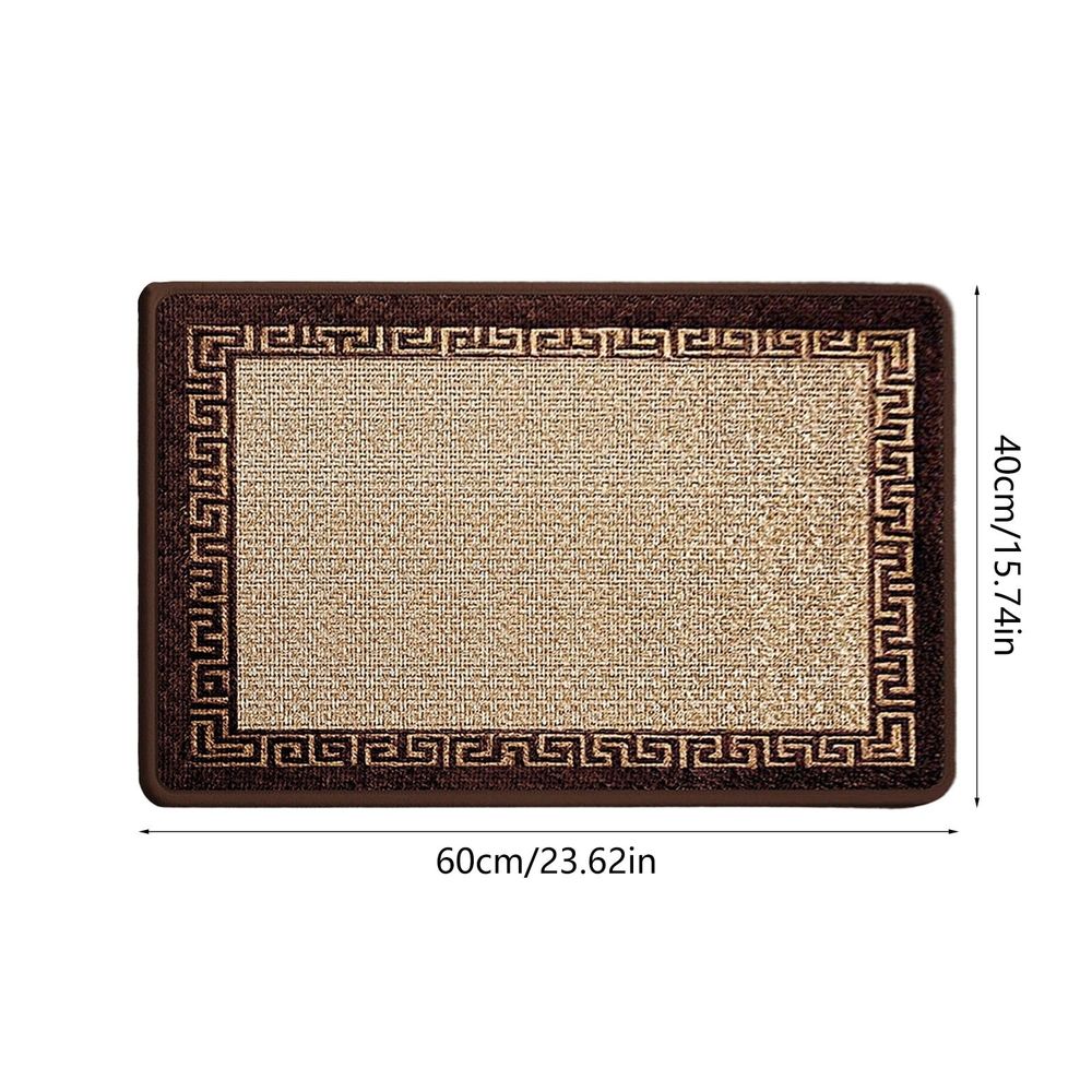 Non-Slip Bath Mat and Absorbent Rug, Soft Linen Floor Mat for Bathroom and Bedroom, Machine Washable, 16x24 Inches
