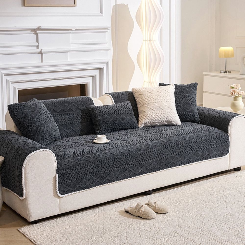 Washable Sofa Cover, Non Slip Plush Couch Cover, Pet Friendly Furniture Protector for Living Room, Thick and Soft