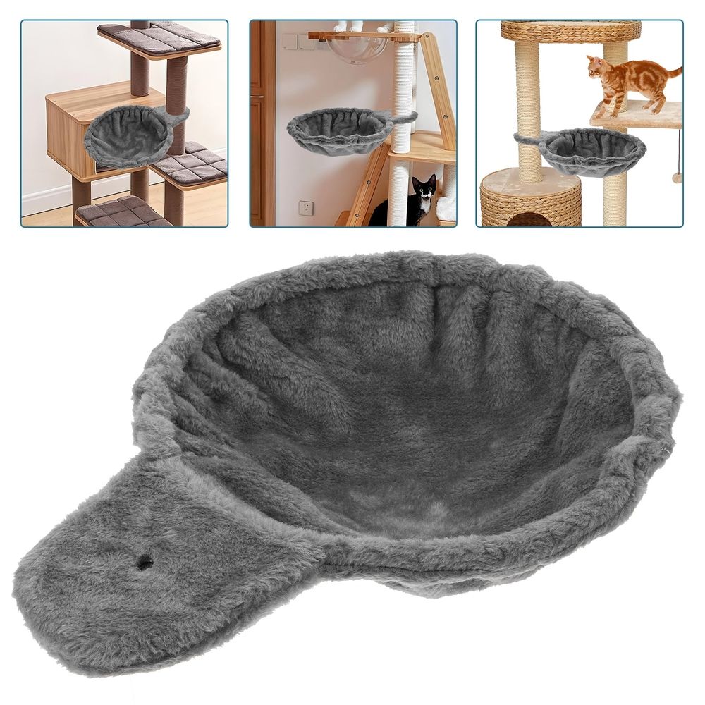 Soft Dark Grey Replacement Hammock for Cat Tree Climber with Comfortable Deep Basket