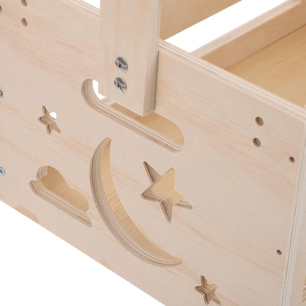 Wooden Dog Closet Organizer with Hanging Rod and Storage Basket for Pet Clothes and Accessories