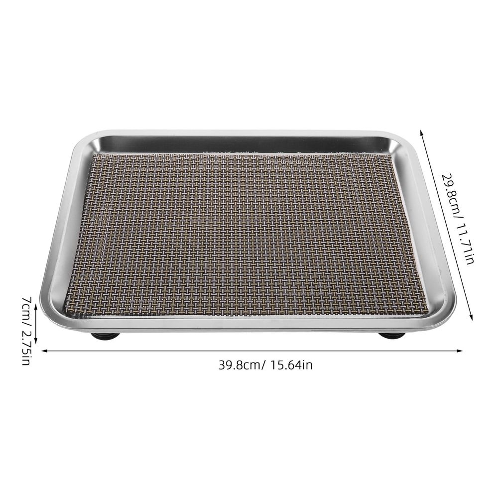 Anti-Spill Cat Water Fountain Base, Plated Silver, Microridged, Splash Guard, Non-Slip