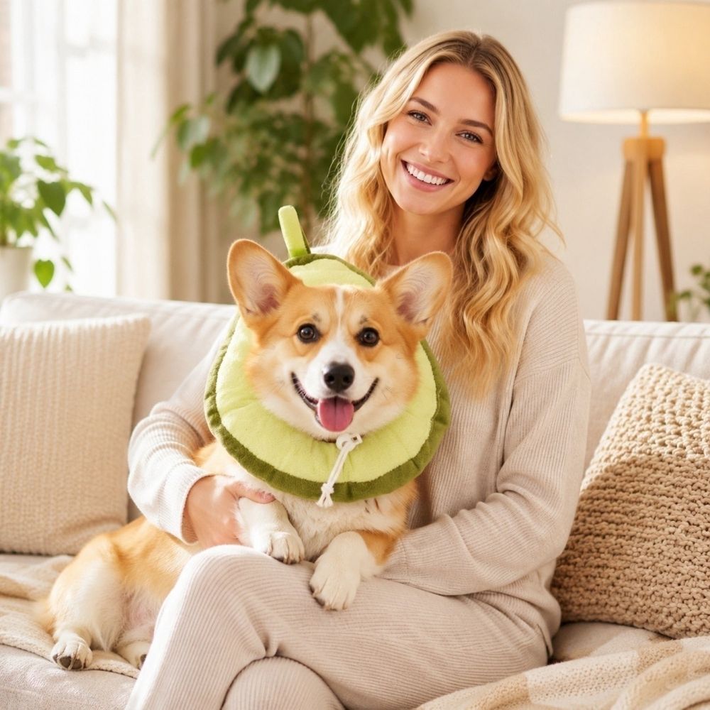 Additional product view: Toast-Shaped Soft Pet Recovery Collar