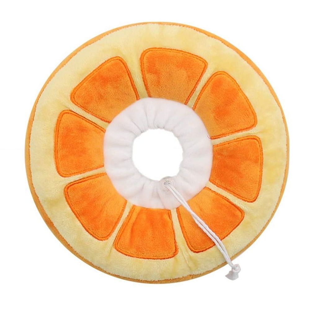 Orange Adjustable Soft Cat Recovery Cone Collar shown in the product image