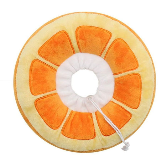 Orange Adjustable Soft Cat Recovery Cone Collar shown in the product image