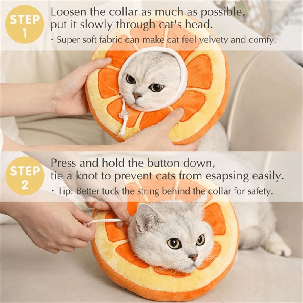 Additional product view: Orange Adjustable Soft Cat Recovery Cone Collar