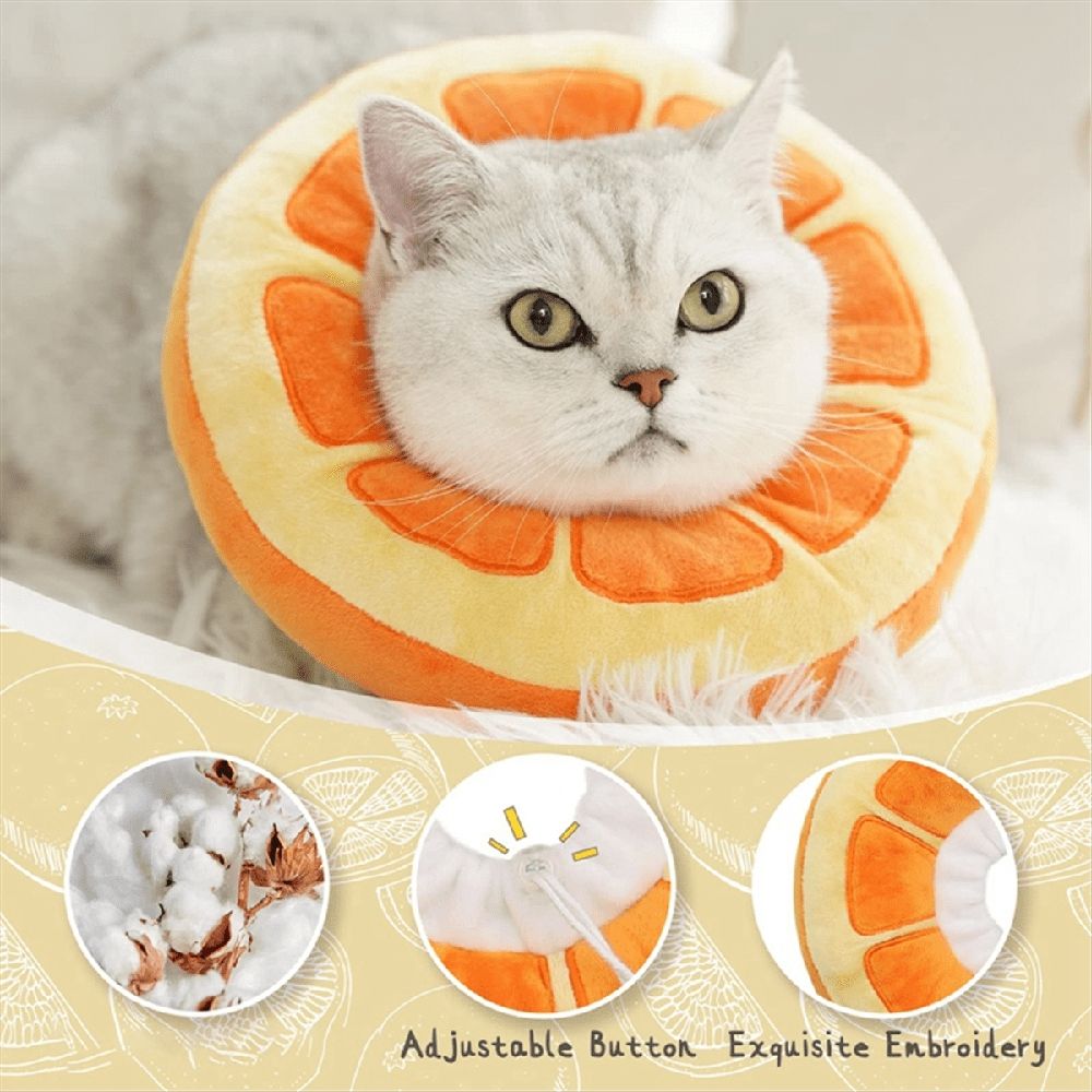 Additional product view: Orange Adjustable Soft Cat Recovery Cone Collar
