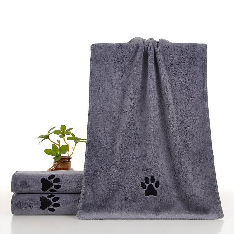 Gray Pet Towel 50x100cm 2Pcs