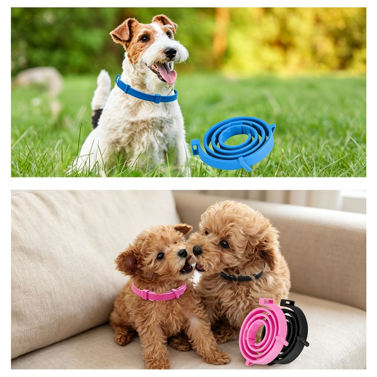 Additional product view: 4-Pack Gray Dog Essential Oil Scented Collars, 62 cm