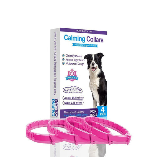 4-Pack Pink Dog Essential Oil Scented Collars, 62 cm shown in the product image
