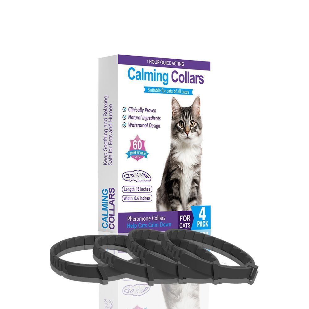 4-Pack Black Cat Essential Oil Scented Collars, 38 cm shown in the product image
