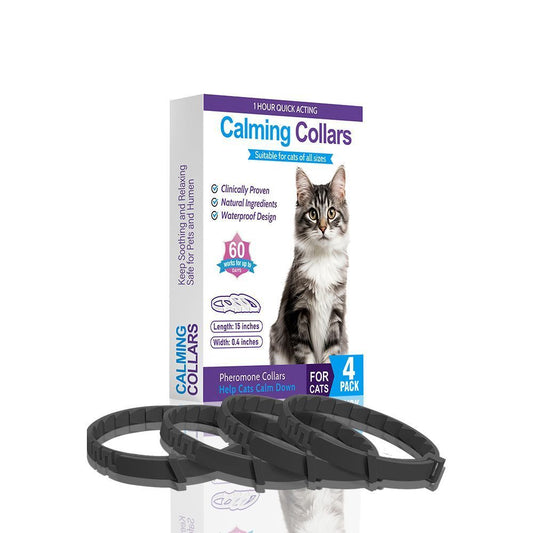 4-Pack Black Cat Essential Oil Scented Collars, 38 cm shown in the product image