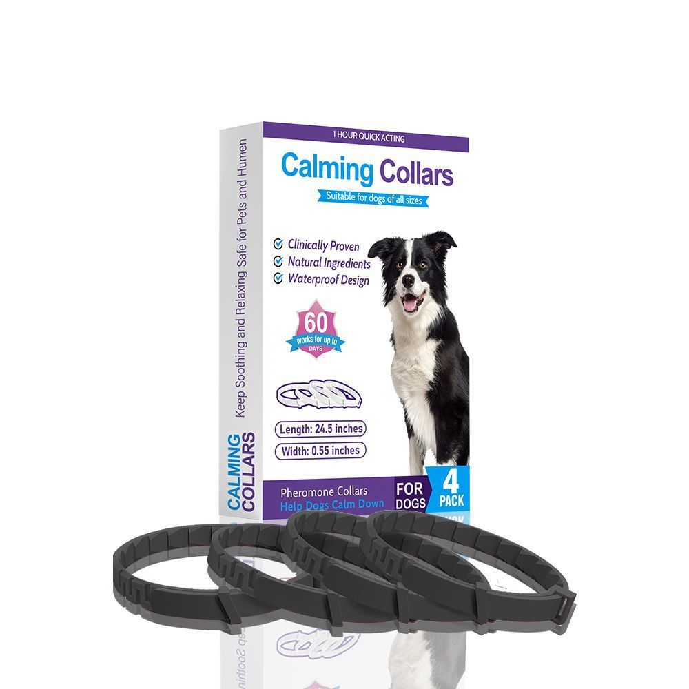 4-Pack Black Dog Essential Oil Scented Collars, 62 cm shown in the product image