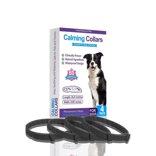 4-Pack Black Dog Essential Oil Scented Collars, 62 cm shown in the product image