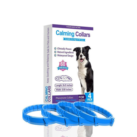 4-Pack Blue Dog Essential Oil Scented Collars, 62 cm shown in the product image