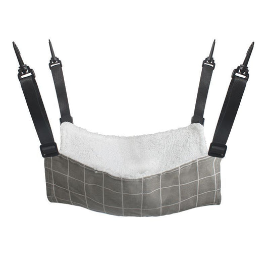 Product image: 35x35cm Gray Plaid Adjustable Cat Hammock | Halloween Warm Thick Gift | Medium Fleece Lined Cat Hammock for Autumn