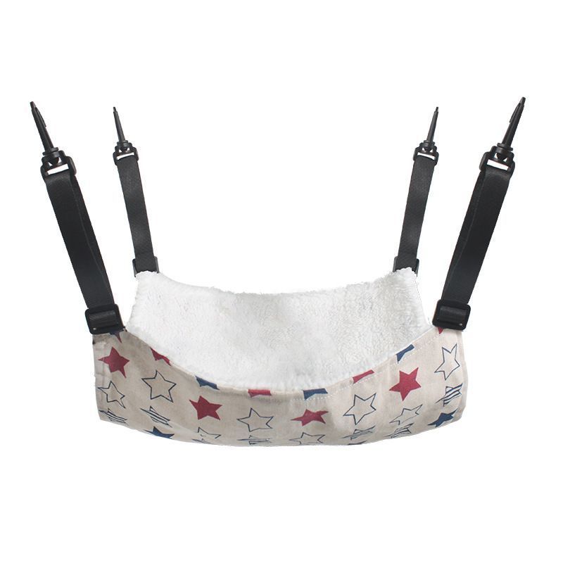 35x35cm Red Star Adjustable Cat Hammock | Halloween Cheerful Warm Gift | Medium Red Star Fleece Cat Hammock for Autumn & Winter
