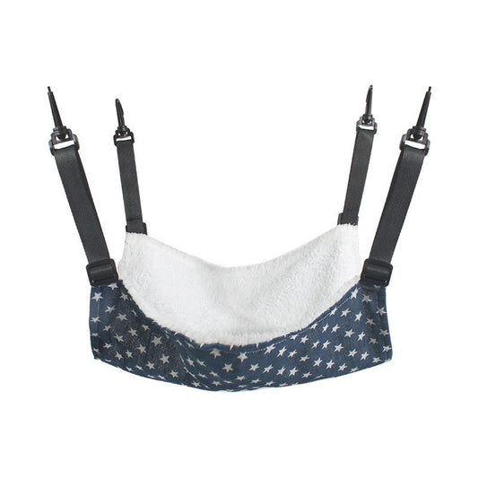 Product image: 57x47cm Blue Star Adjustable Cat Hammock | Halloween Ocean Fleece Gift | Extra Large Blue Star Cat Hammock for Big