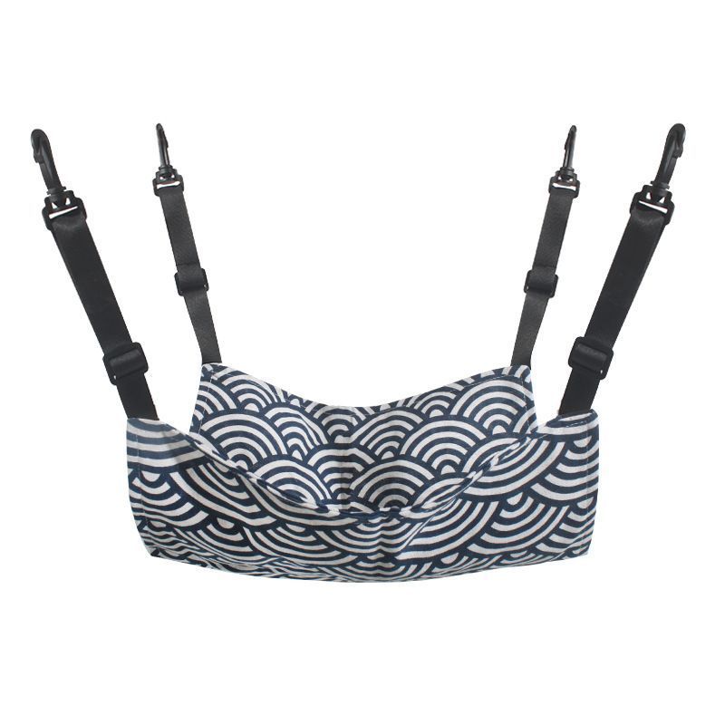 57x47cm White Blue Striped Adjustable Cat Hammock | Halloween Breezy Airy Gift | Extra Large Lightweight Striped Cat Hammock for Multi Cats