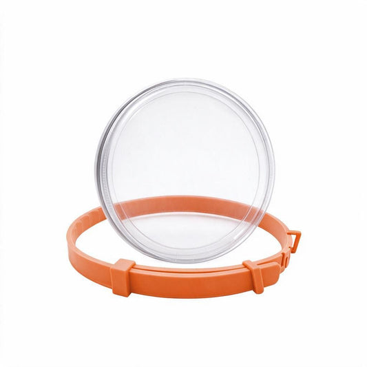 Product image: Orange Feline Mosquito Repelling Neckband 38cm 30g Tin Case 8 Month Tick Shield Water Resistant Allergen Free