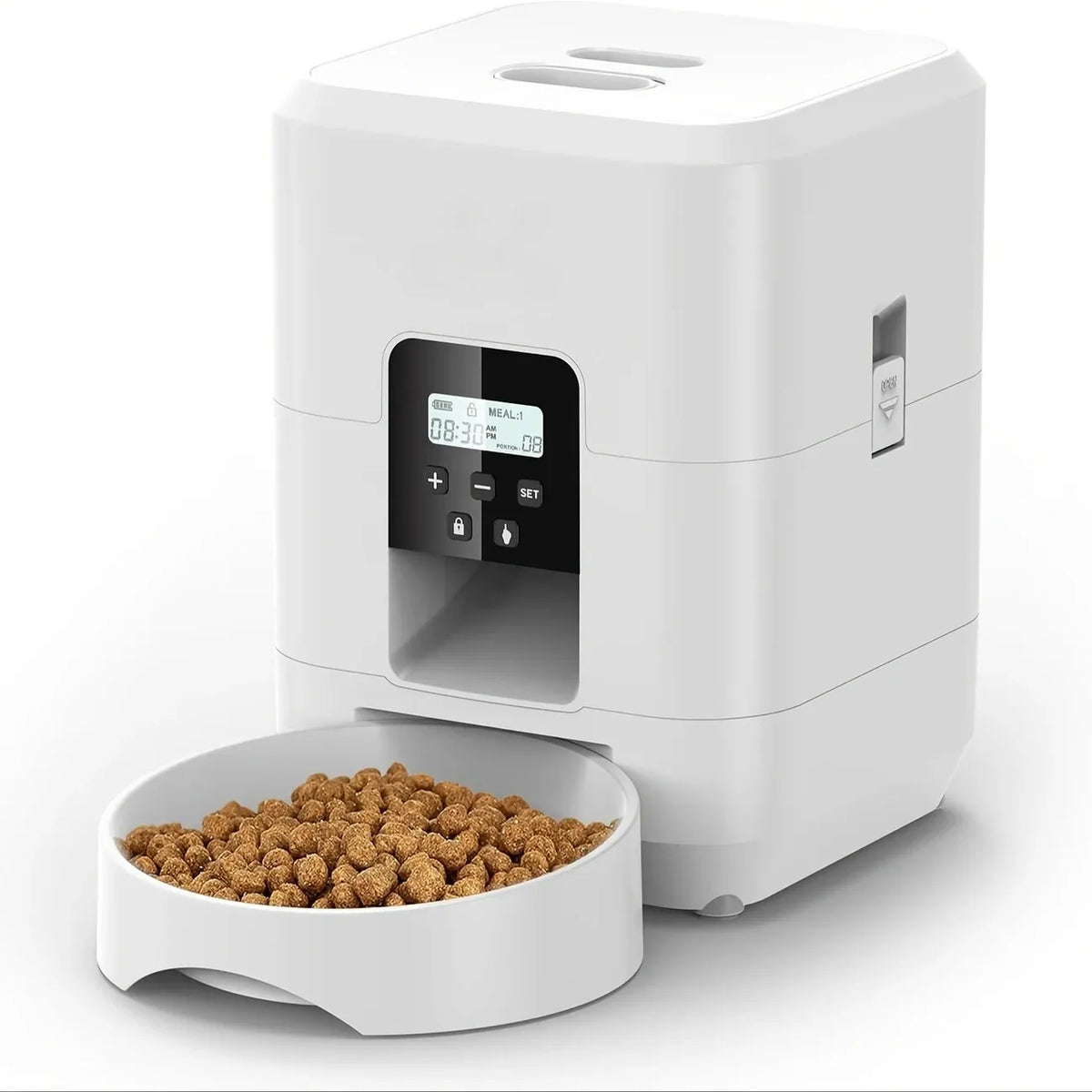 Timed Pet Feeder 2L, Programmable Portions, Washable, Battery/USB Operated(BLACK)