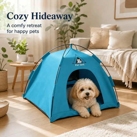 Additional product view: Blue Foldable Oxford Cloth Pet Tent, L