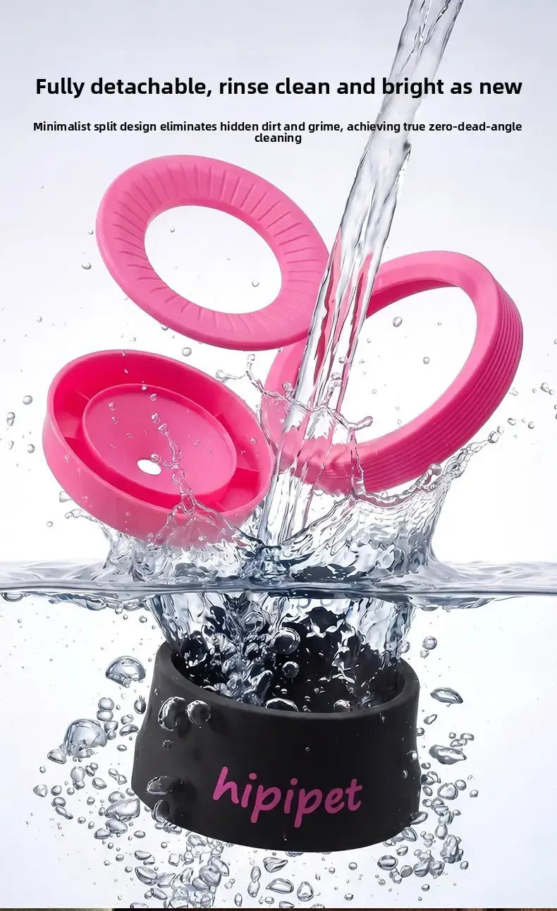 Pet Essential | Splash-Proof Non-Wet Mouth Water Bowl, Dogs and Cats Drink Freely and More Hygienically(GREEN  600ML)
