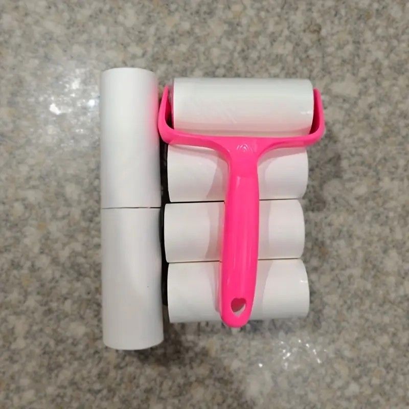 1 Handle + 6 Refill Rolls Lint Roller! Home Clothing and Pet Hair Cleaning Roller, Tear-off Adhesive Sheets, Strong Stickiness Won't Damage Fabrics, Essential Home Cleaning Must-Have